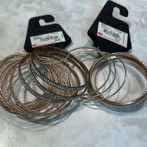 NEW 2 Elegant Rose Gold Bangle Sets